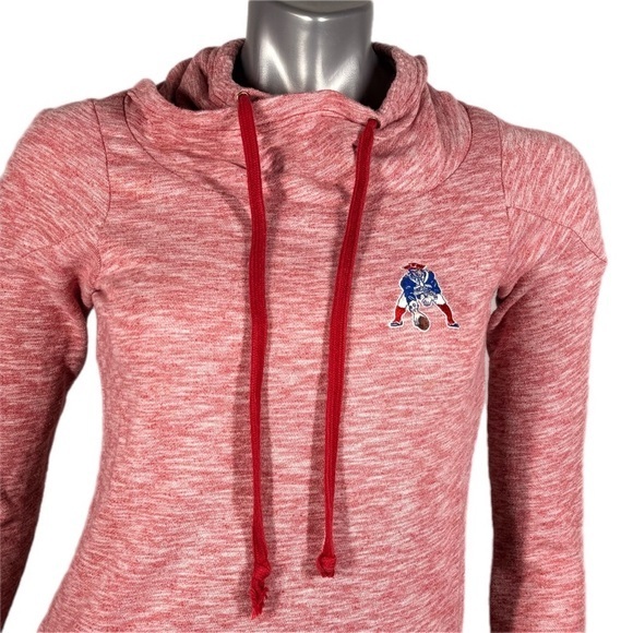 Antigua Tops - Antiqua | Heather Red Pullover New England Patriots Sweatshirt old school logo